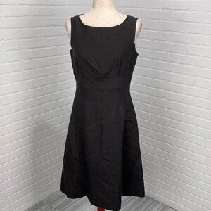 Talbots Dress Women 6 Black Irish Linen Fit Flare Classic‎ Casual Lagenlook